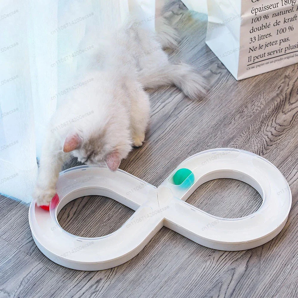 Automatic Cat Teaser Toy | Turntable Track Ball & Teasing Stick to Relieve Boredom for Kittens & Cats, Pet Supplies