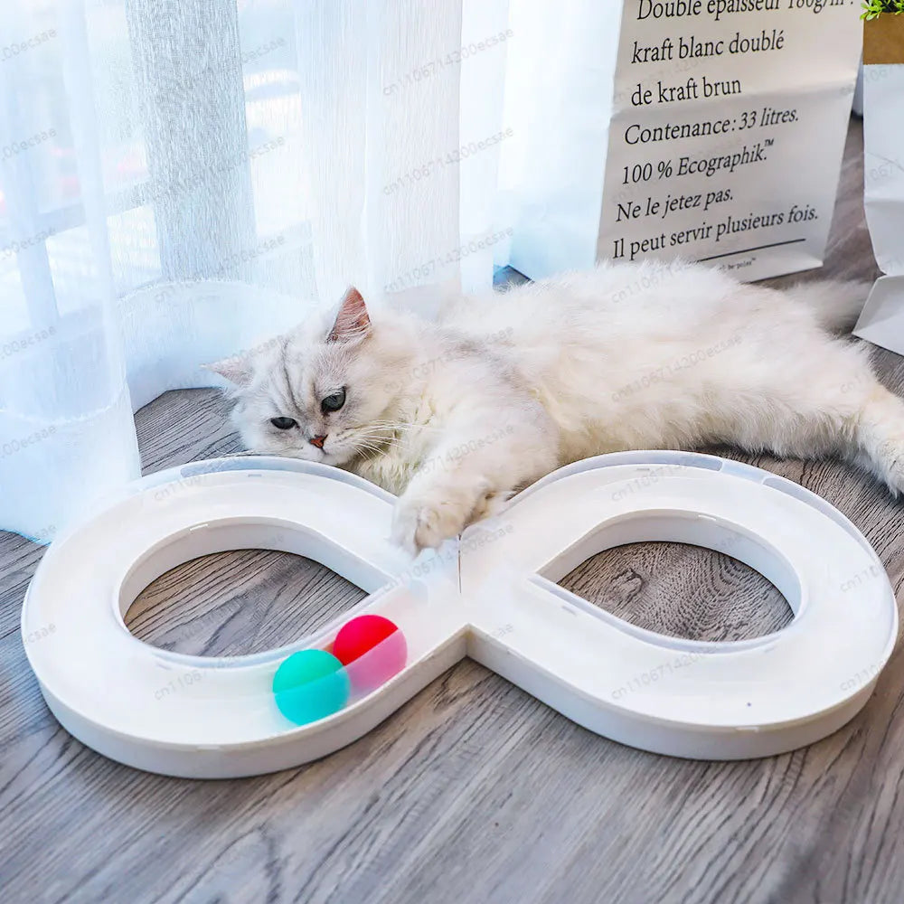 Automatic Cat Teaser Toy | Turntable Track Ball & Teasing Stick to Relieve Boredom for Kittens & Cats, Pet Supplies