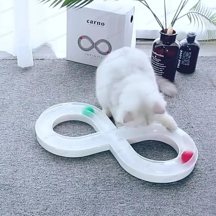 Automatic Cat Teaser Toy | Turntable Track Ball & Teasing Stick to Relieve Boredom for Kittens & Cats, Pet Supplies