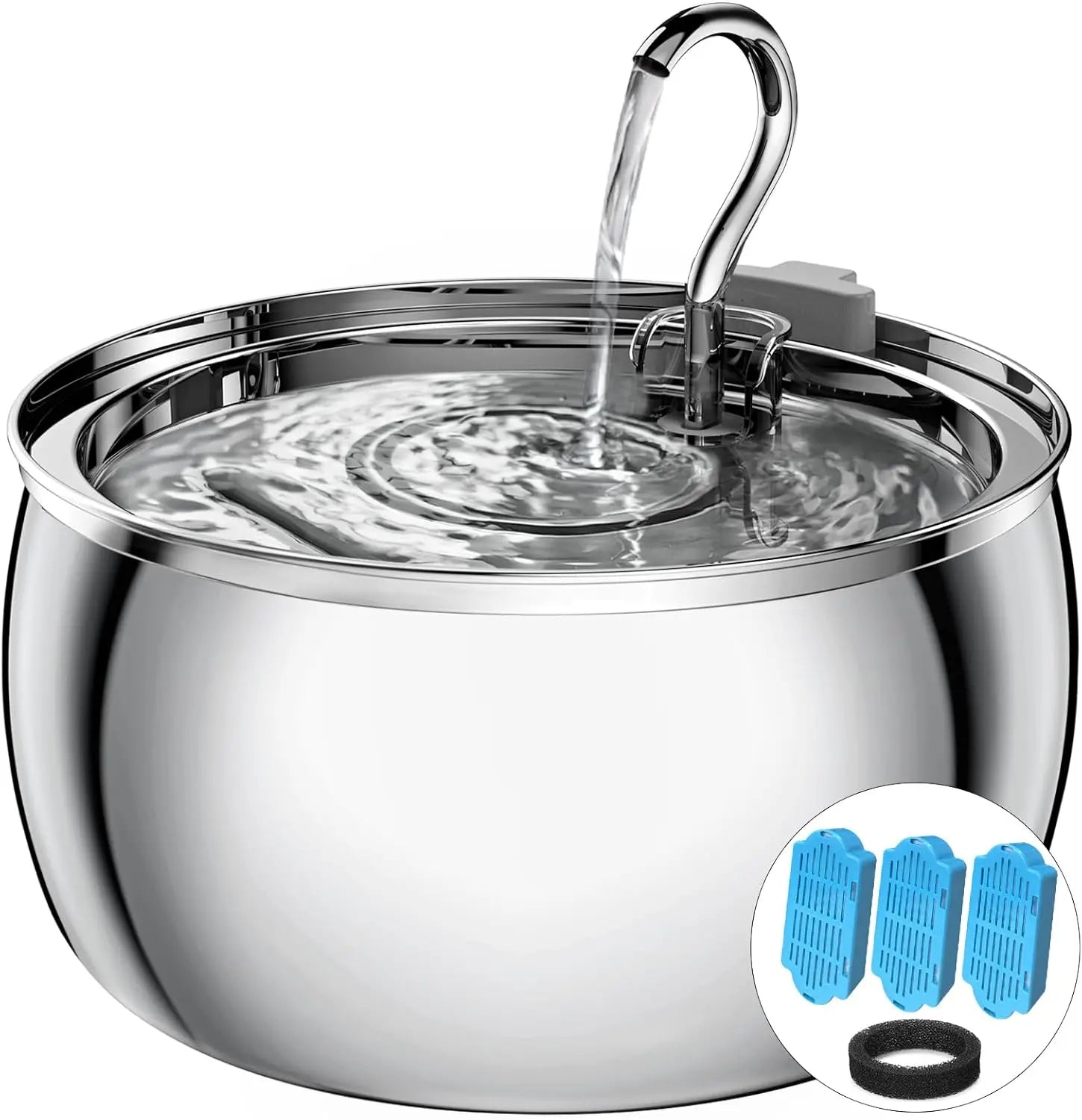 AquaNest Stainless Steel Pet Fountain (4.0L)