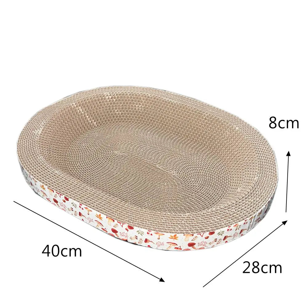 2-in-1 Oval Cat Scratcher & Bed
